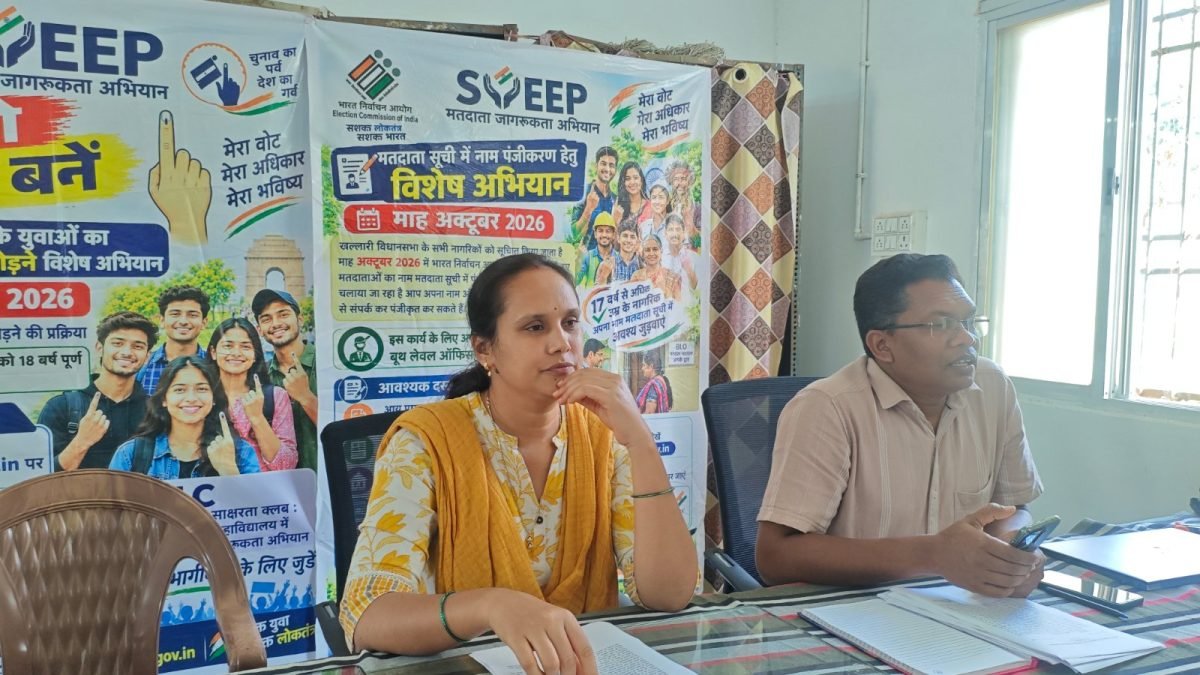 खल्लारी विधानसभा में मतदाता पंजीकरण के लिए विशेष अभियान, अक्टूबर में सभी मतदान केंद्रों पर लगेंगे शिविर